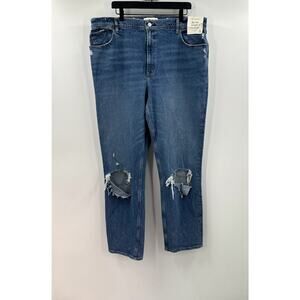 Abercrombie & Fitch Ultra 90s High Rise Distressed Jean Size 34/18 Tall NWT